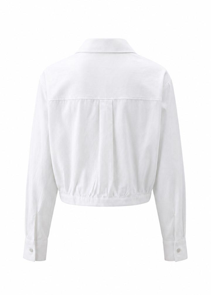 Pamuklu Fit Kesim Crop Uzun Kollu Kadın Gömlek