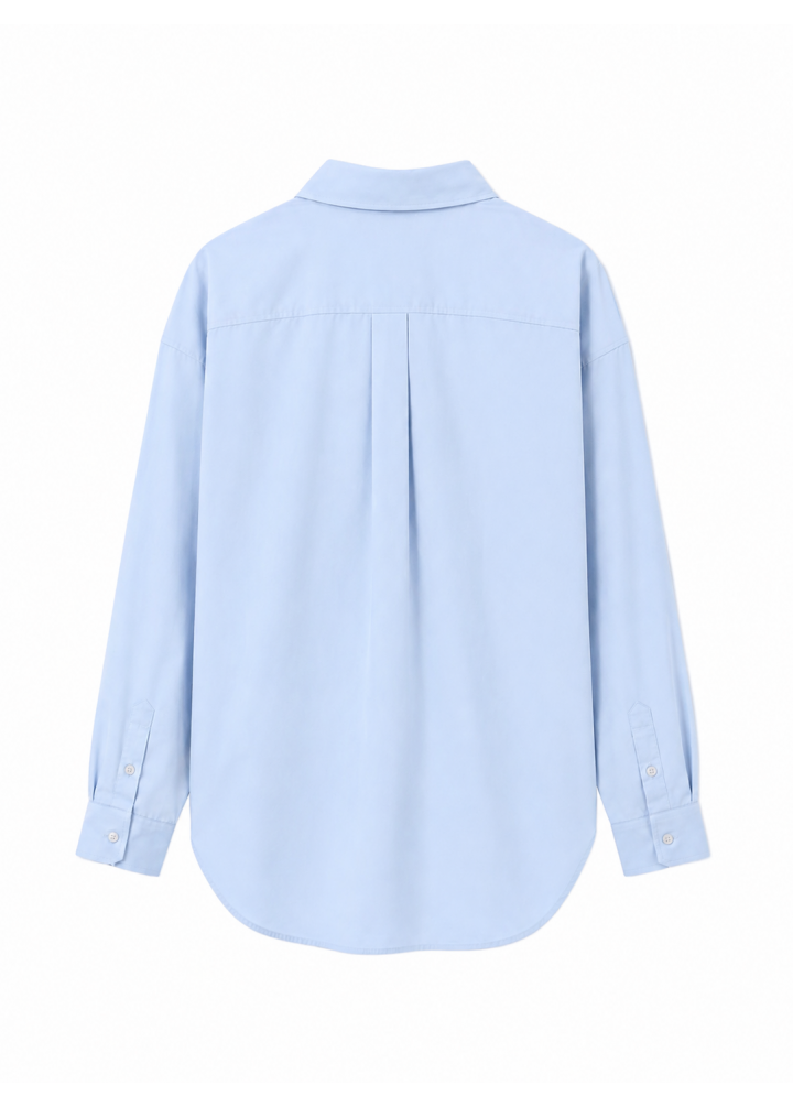 Pamuklu Oversize Uzun Kollu Basic Kadın Gömlek