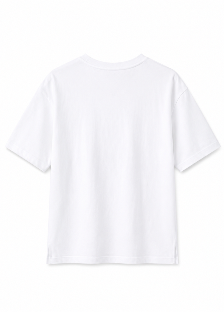 Organik Pamuklu Yandan Yırtmaçlı Basic Kadın T-Shirt
