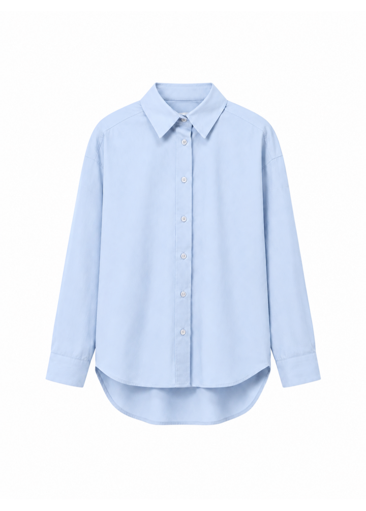 Pamuklu Oversize Uzun Kollu Basic Kadın Gömlek
